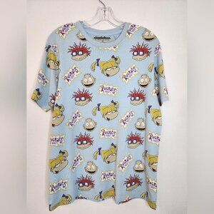 Nickelodeon Rugrats Unisex Blue Graphic  T-Shirt, Size Medium